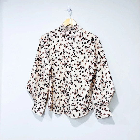 WOMANCE Beige leopard print blouse with puffed sleeves - Picture 8 of 8